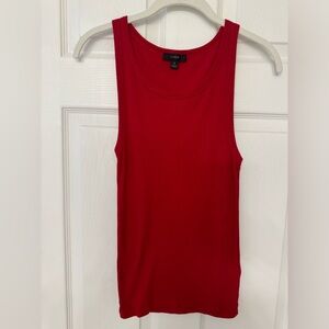 J. Crew Red Ribbed Cutaway Tank Size Small